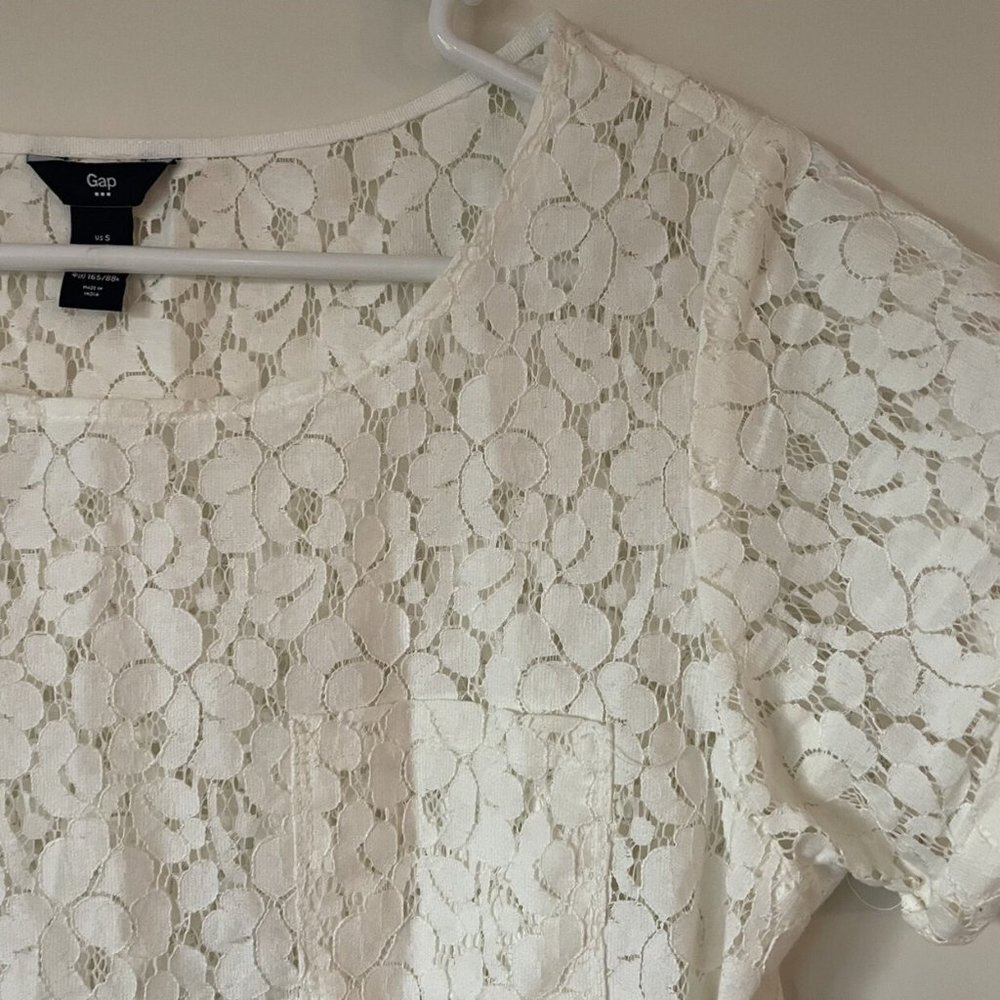 Women’s  Gap White Lace Shirt Size Small - Picture 5 of 7